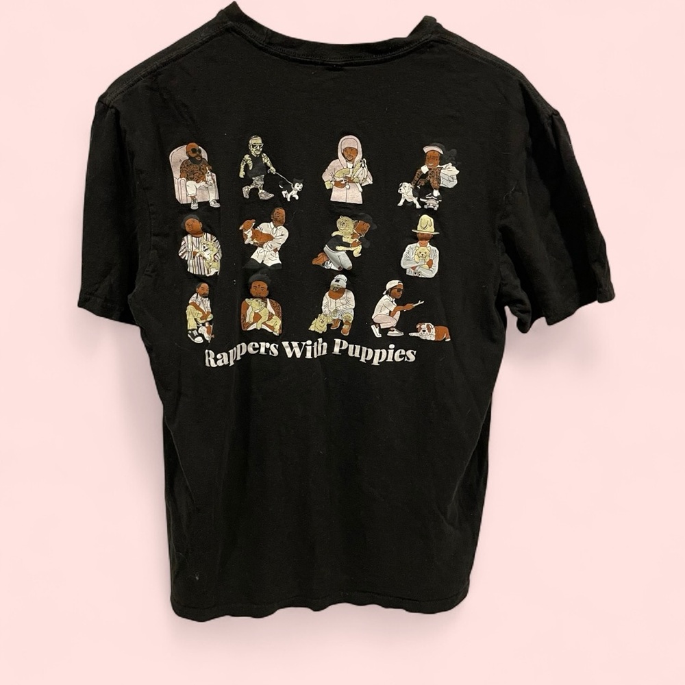 Dog Limited Rappers with Puppies black short sleeve t-shirt cotton trivia fun